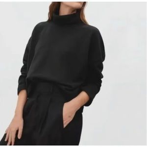NWT Everlane The Turtleneck Sweatshirt in Black Size XS
